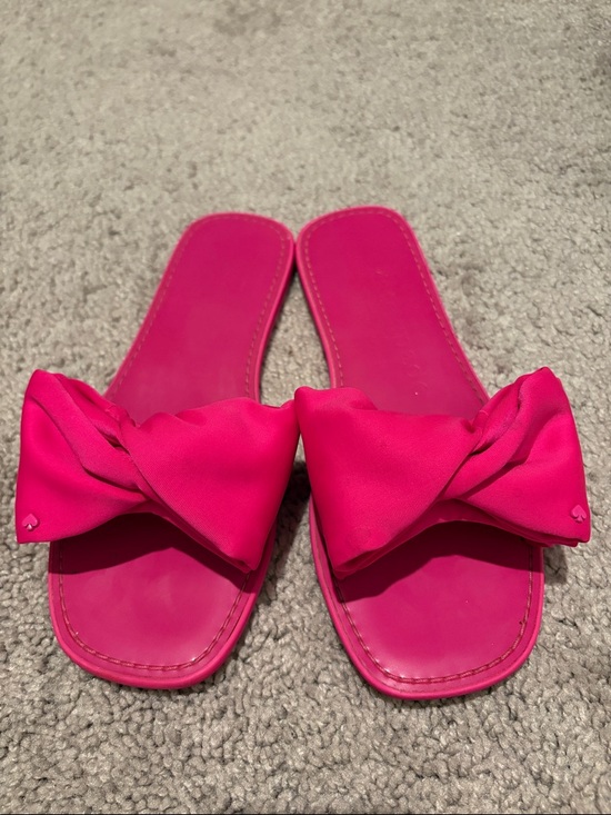 kate spade Shoes - kate spade Hot Pink Bow Slide Sandals